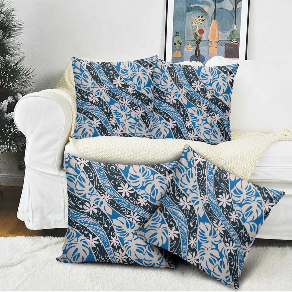 Ninamu Tahiti Tiare Monstera Pillow Cover Polynesian Pattern Curve Style - Polynesian Pride
