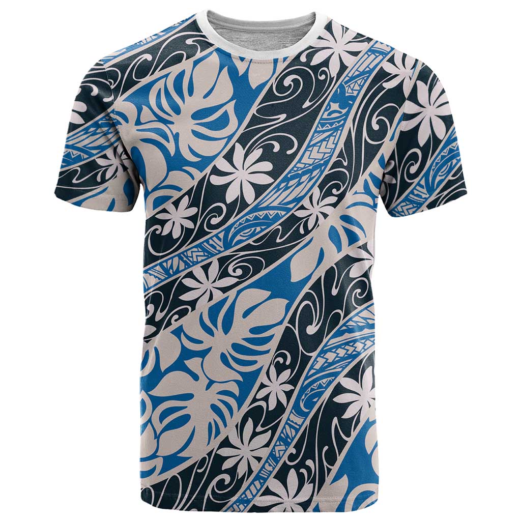 Ninamu Tahiti Tiare Monstera T Shirt Polynesian Pattern Curve Style - Polynesian Pride