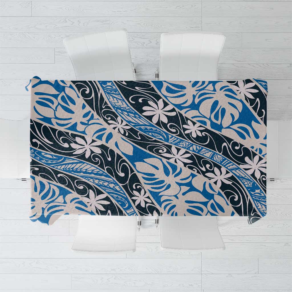 Ninamu Tahiti Tiare Monstera Tablecloth Polynesian Pattern Curve Style - Polynesian Pride