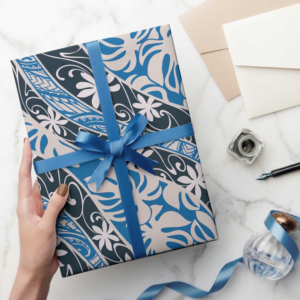 Ninamu Tahiti Tiare Monstera Wrapping Paper Polynesian Pattern Curve Style - Polynesian Pride