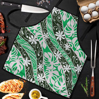 Matie Tahiti Tiare Monstera Apron Polynesian Pattern Curve Style - Polynesian Pride