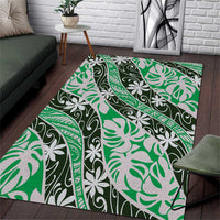 Matie Tahiti Tiare Monstera Area Rug Polynesian Pattern Curve Style - Polynesian Pride