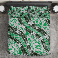 Matie Tahiti Tiare Monstera Bedding Set Polynesian Pattern Curve Style - Polynesian Pride