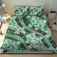 Matie Tahiti Tiare Monstera Bedding Set Polynesian Pattern Curve Style - Polynesian Pride