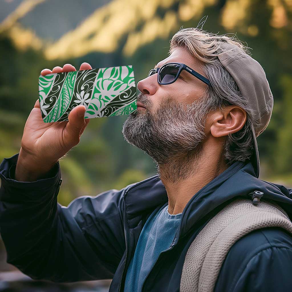 Matie Tahiti Tiare Monstera 4 in 1 Can Cooler Tumbler Polynesian Pattern Curve Style - Polynesian Pride