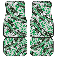 Matie Tahiti Tiare Monstera Car Mats Polynesian Pattern Curve Style - Polynesian Pride