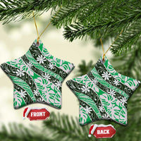 Matie Tahiti Tiare Monstera Ceramic Ornament Polynesian Pattern Curve Style - Polynesian Pride