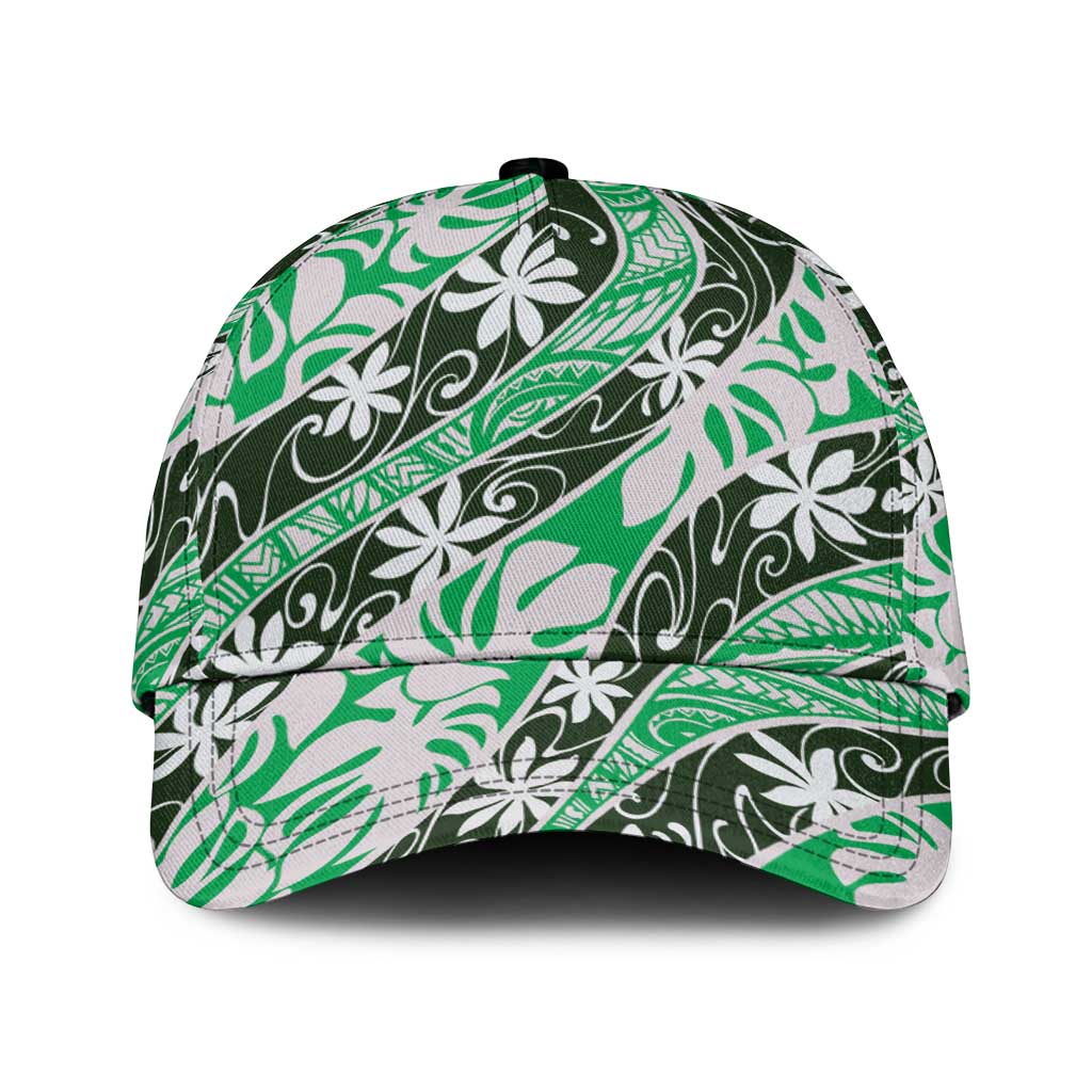 Matie Tahiti Tiare Monstera Classic Cap Polynesian Pattern Curve Style - Polynesian Pride