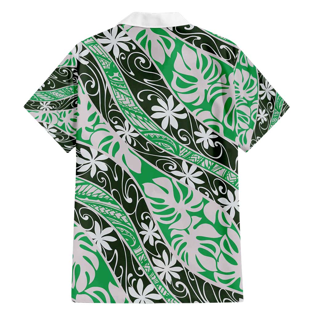 Matie Tahiti Tiare Monstera Family Matching Puletasi and Hawaiian Shirt Polynesian Pattern Curve Style - Polynesian Pride