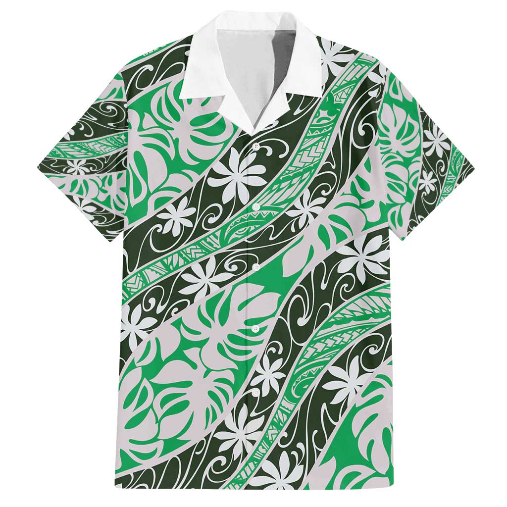 Matie Tahiti Tiare Monstera Family Matching Summer Maxi Dress and Hawaiian Shirt Polynesian Pattern Curve Style - Polynesian Pride