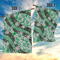 Matie Tahiti Tiare Monstera Garden Flag Polynesian Pattern Curve Style - Polynesian Pride