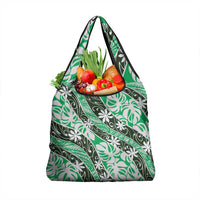 Matie Tahiti Tiare Monstera Grocery Bag Polynesian Pattern Curve Style - Polynesian Pride