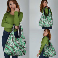 Matie Tahiti Tiare Monstera Grocery Bag Polynesian Pattern Curve Style - Polynesian Pride