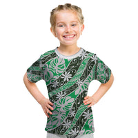Matie Tahiti Tiare Monstera Kid T Shirt Polynesian Pattern Curve Style - Polynesian Pride