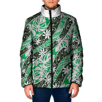Matie Tahiti Tiare Monstera Padded Jacket Polynesian Pattern Curve Style - Polynesian Pride