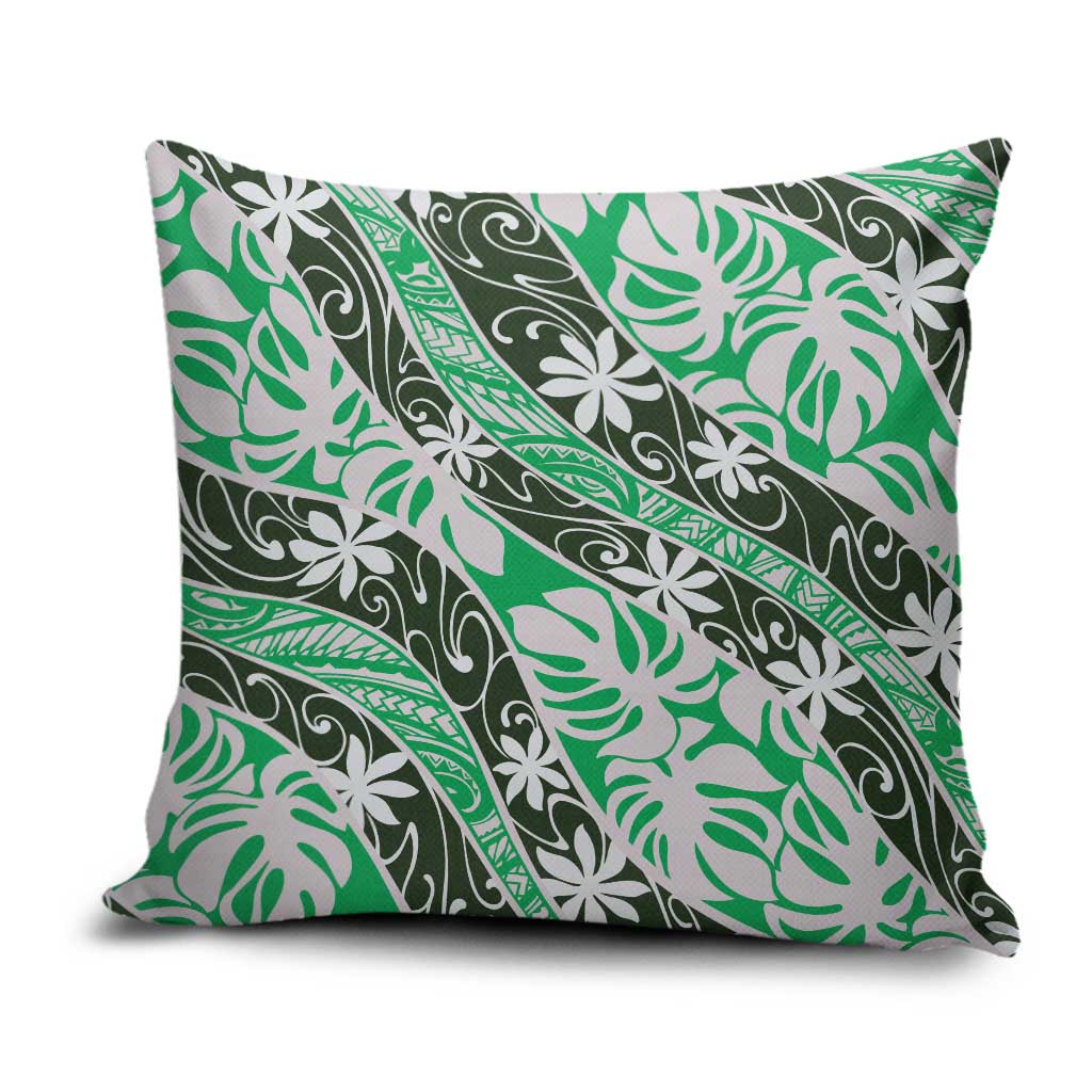 Matie Tahiti Tiare Monstera Pillow Cover Polynesian Pattern Curve Style - Polynesian Pride