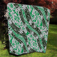 Matie Tahiti Tiare Monstera Quilt Polynesian Pattern Curve Style - Polynesian Pride