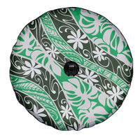 Matie Tahiti Tiare Monstera Spare Tire Cover Polynesian Pattern Curve Style - Polynesian Pride