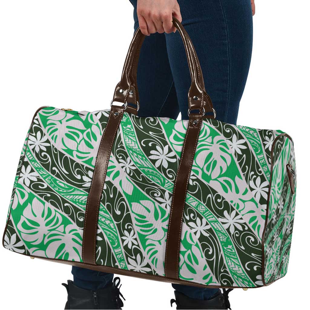 Matie Tahiti Tiare Monstera Travel Bag Polynesian Pattern Curve Style - Polynesian Pride