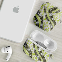 Olive Tahiti Tiare Monstera AirPods Case Polynesian Pattern Curve Style - Polynesian Pride