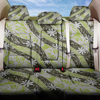 Olive Tahiti Tiare Monstera Back Car Seat Cover Polynesian Pattern Curve Style - Polynesian Pride