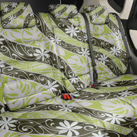 Olive Tahiti Tiare Monstera Back Car Seat Cover Polynesian Pattern Curve Style - Polynesian Pride