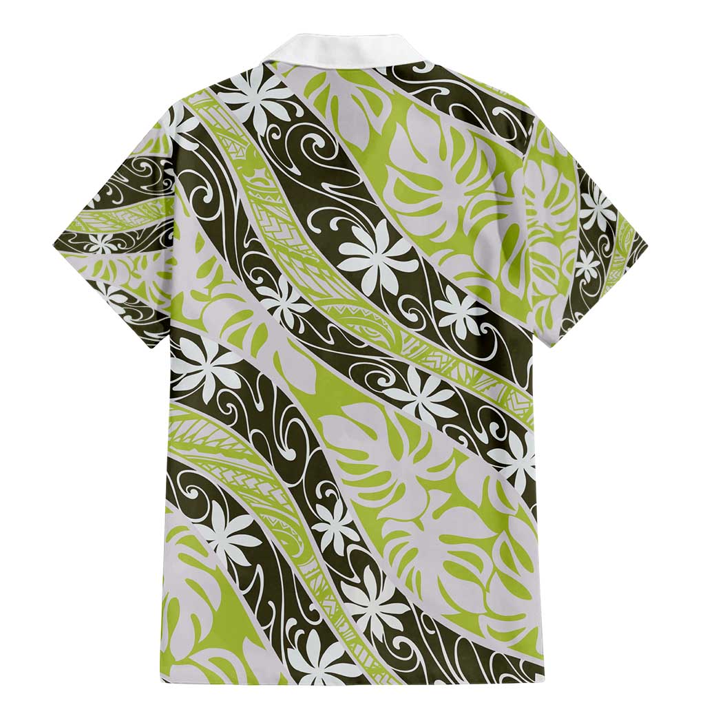 Olive Tahiti Tiare Monstera Family Matching Mermaid Dress and Hawaiian Shirt Polynesian Pattern Curve Style - Polynesian Pride
