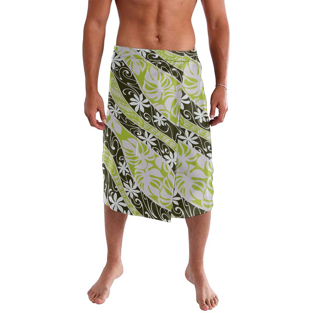 Olive Tahiti Tiare Monstera Lavalava Polynesian Pattern Curve Style - Polynesian Pride
