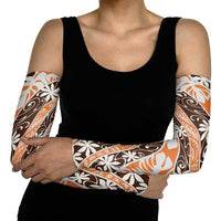Puatou Tahiti Tiare Monstera Arm Sleeves Polynesian Pattern Curve Style - Polynesian Pride