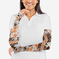 Puatou Tahiti Tiare Monstera Arm Sleeves Polynesian Pattern Curve Style - Polynesian Pride