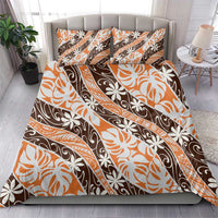 Puatou Tahiti Tiare Monstera Bedding Set Polynesian Pattern Curve Style - Polynesian Pride