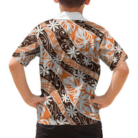 Puatou Tahiti Tiare Monstera Family Matching Puletasi and Hawaiian Shirt Polynesian Pattern Curve Style - Polynesian Pride