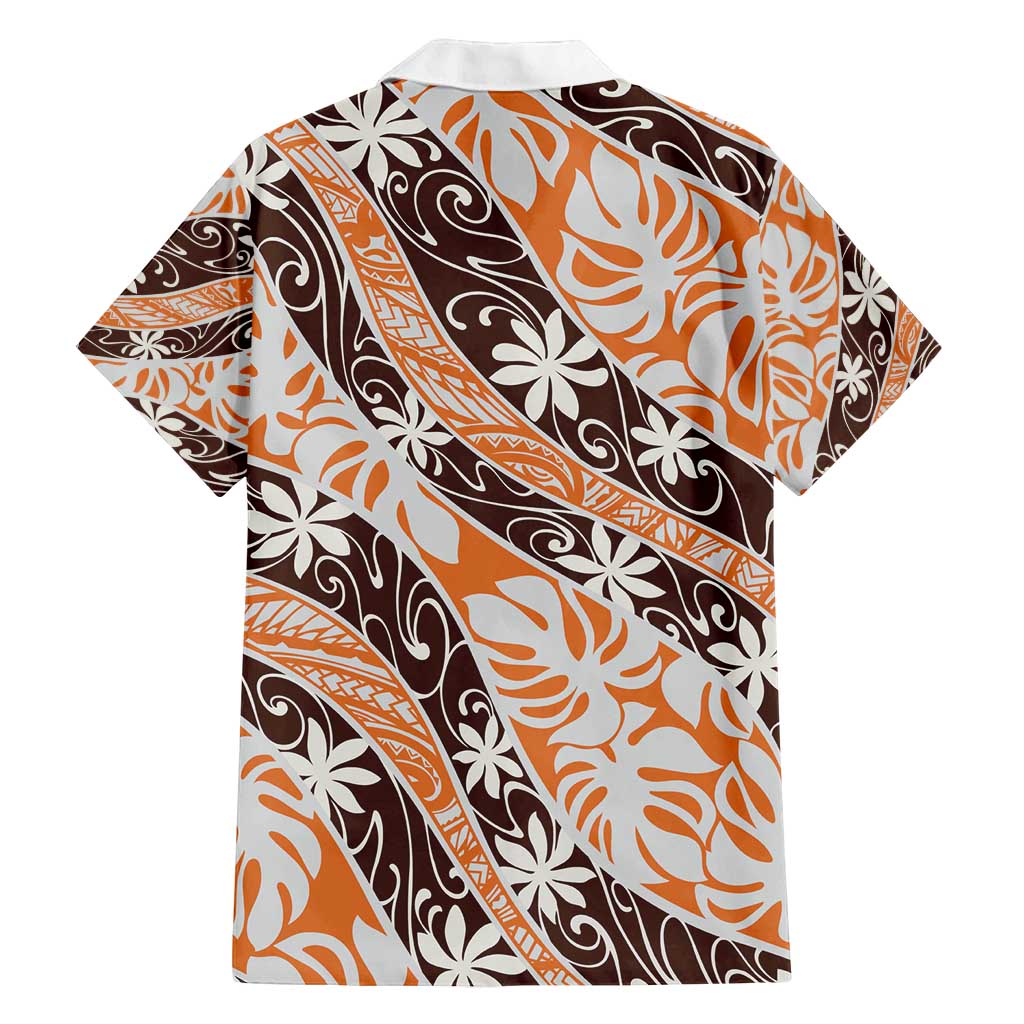 Puatou Tahiti Tiare Monstera Family Matching Puletasi and Hawaiian Shirt Polynesian Pattern Curve Style - Polynesian Pride