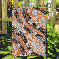 Puatou Tahiti Tiare Monstera Garden Flag Polynesian Pattern Curve Style - Polynesian Pride