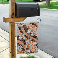 Puatou Tahiti Tiare Monstera Garden Flag Polynesian Pattern Curve Style - Polynesian Pride