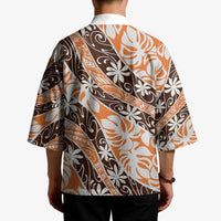 Puatou Tahiti Tiare Monstera Kimono Polynesian Pattern Curve Style - Polynesian Pride