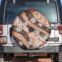 Puatou Tahiti Tiare Monstera Spare Tire Cover Polynesian Pattern Curve Style - Polynesian Pride