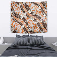 Puatou Tahiti Tiare Monstera Tapestry Polynesian Pattern Curve Style - Polynesian Pride