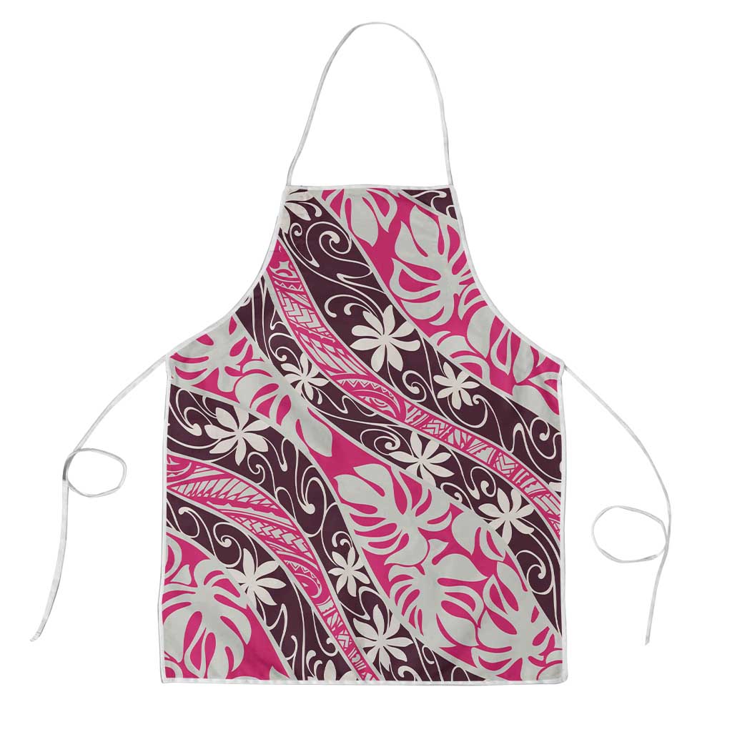 Tarona Tahiti Tiare Monstera Apron Polynesian Pattern Curve Style - Polynesian Pride