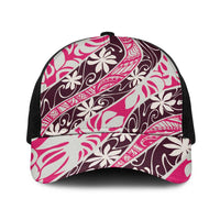 Tarona Tahiti Tiare Monstera Baseball Net Cap Polynesian Pattern Curve Style - Polynesian Pride
