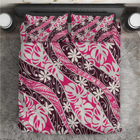 Tarona Tahiti Tiare Monstera Bedding Set Polynesian Pattern Curve Style - Polynesian Pride