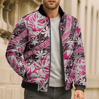 Tarona Tahiti Tiare Monstera Bomber Puffer Jacket Polynesian Pattern Curve Style - Polynesian Pride