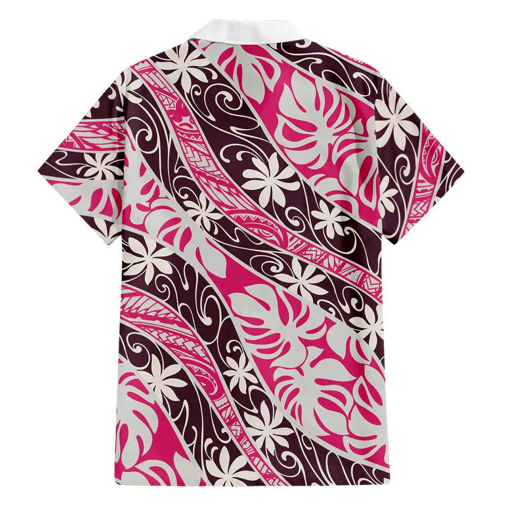 Tarona Tahiti Tiare Monstera Family Matching Puletasi and Hawaiian Shirt Polynesian Pattern Curve Style - Polynesian Pride