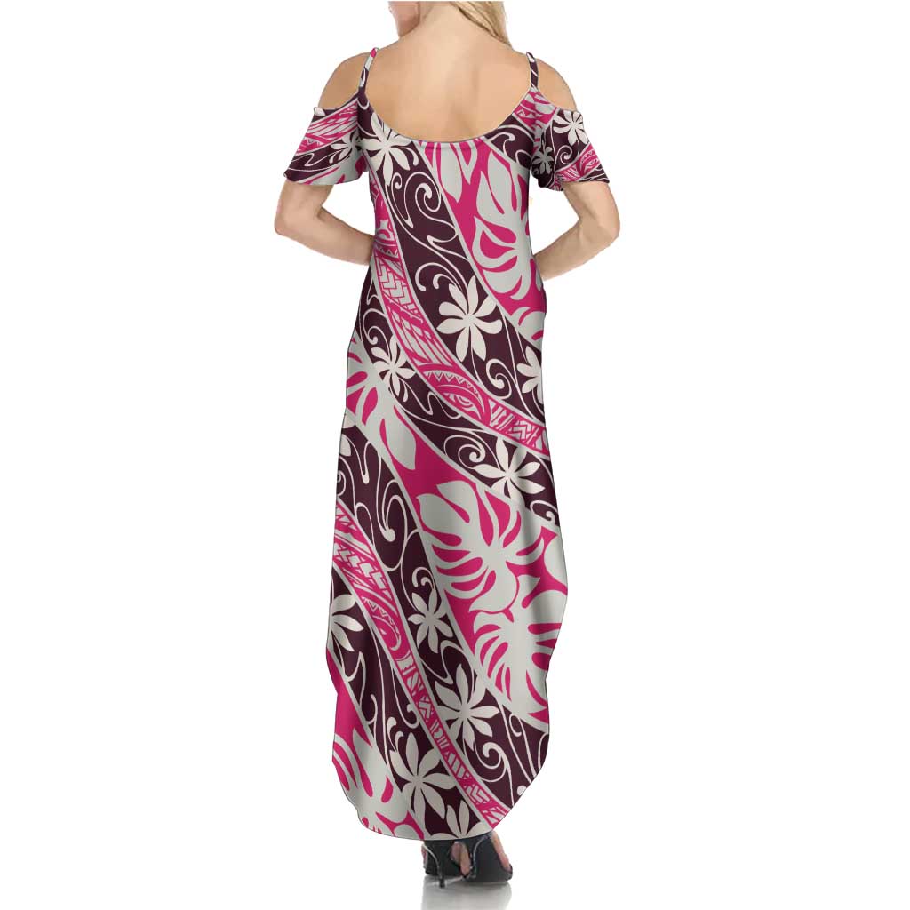 Tarona Tahiti Tiare Monstera Family Matching Summer Maxi Dress and Hawaiian Shirt Polynesian Pattern Curve Style - Polynesian Pride