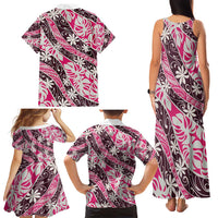 Tarona Tahiti Tiare Monstera Family Matching Tank Maxi Dress and Hawaiian Shirt Polynesian Pattern Curve Style - Polynesian Pride