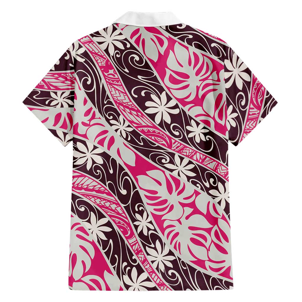 Tarona Tahiti Tiare Monstera Hawaiian Shirt Polynesian Pattern Curve Style - Polynesian Pride