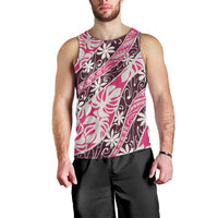 Tarona Tahiti Tiare Monstera Men Tank Top Polynesian Pattern Curve Style - Polynesian Pride