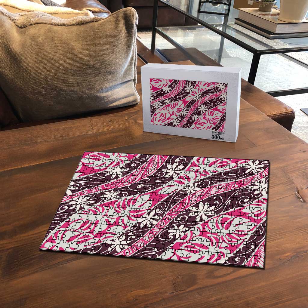 Tarona Tahiti Tiare Monstera Puzzle Polynesian Pattern Curve Style - Polynesian Pride