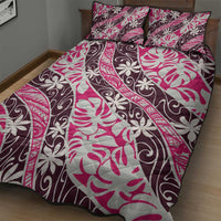 Tarona Tahiti Tiare Monstera Quilt Bed Set Polynesian Pattern Curve Style - Polynesian Pride