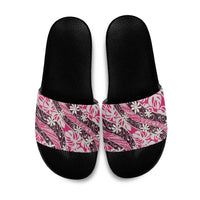 Tarona Tahiti Tiare Monstera Slide Sandals Polynesian Pattern Curve Style - Polynesian Pride